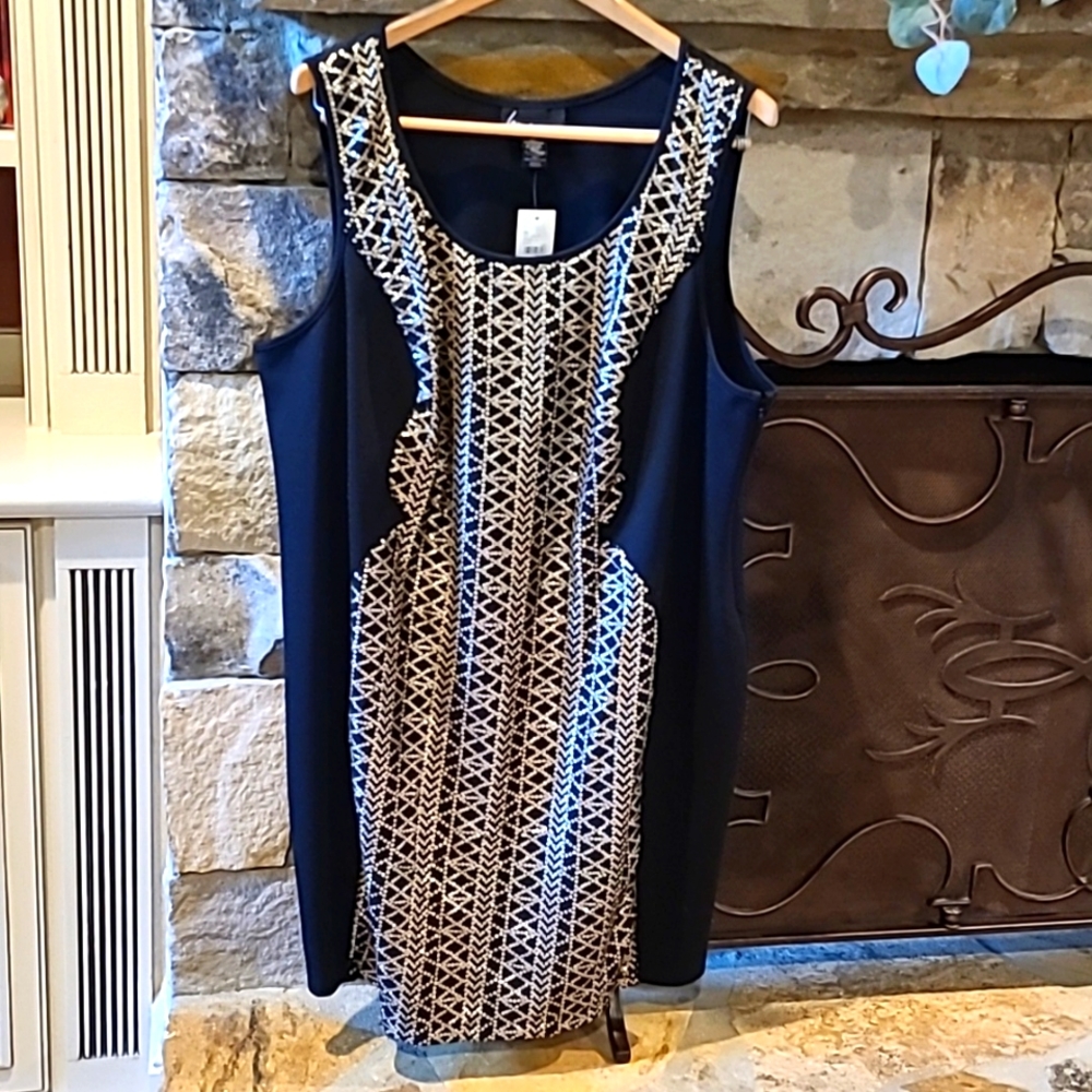 NWT Lane Bryant Black and Gold Sequin Dress Size 24
